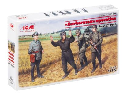 Picture of “Barbarossa” operation, June 22,1941 (4 figures - 1 Germany officer, 2 Germany soldiers, 1 captured soviet tankman)