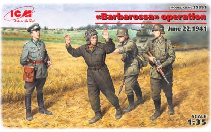 Picture of “Barbarossa” operation, June 22,1941 (4 figures - 1 Germany officer, 2 Germany soldiers, 1 captured soviet tankman)