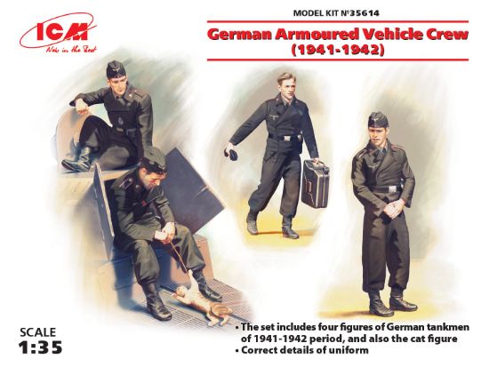 Picture of Germany Armoured Vehicle Crew (1941-1942) (4 figures and cat)  
