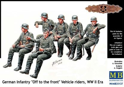Picture of Germany Infantry Off to the front" Vehicle riders, WW II Era" 