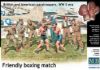 Picture of Friendly boxing match. British and American paratroopers, WW II era 
