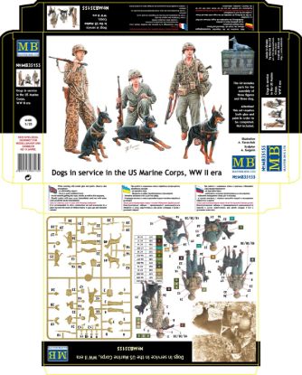 Picture of Dogs in service in the US Marine Corps, WW II era 