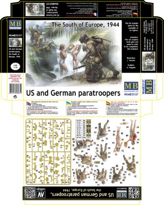 Picture of US and Germany paratroopers, the South of Europe, 1944 