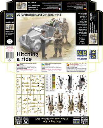 Picture of Hitching a ride, US Paratroopers and Civilians, 1945 