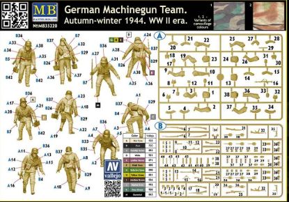 Picture of Germany Machinegun Team. Autumn-winter 1944. WW II era 