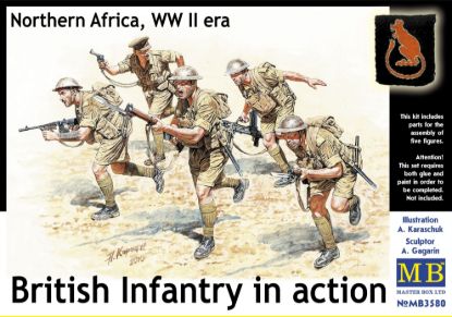 Picture of British Infantry in action, Northern Africa, WW II era 