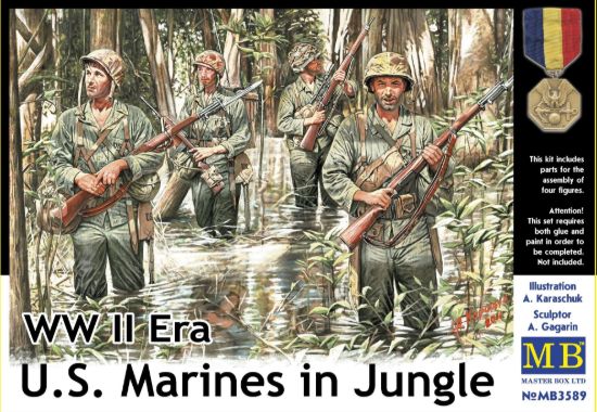 Picture of U.S. Marines in Jungle, WW II era 