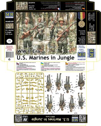 Picture of U.S. Marines in Jungle, WW II era 