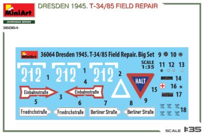 Picture of Dresden 1945. T-34/85 Field Repair. Big Set