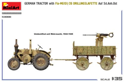 Picture of Germany Tractor with Fla-MG151/20 Drillingslafette Auf Sd.Anh.Ost