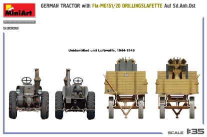 Picture of Germany Tractor with Fla-MG151/20 Drillingslafette Auf Sd.Anh.Ost