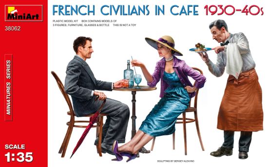 Picture of French Civilians in Cafe 1930-40s