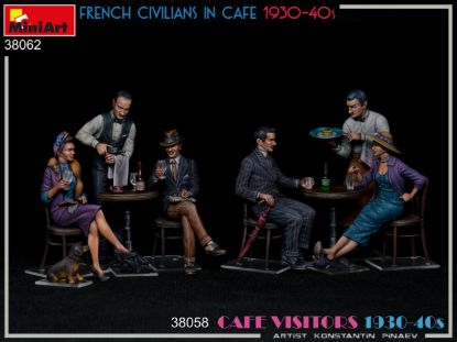 Picture of French Civilians in Cafe 1930-40s