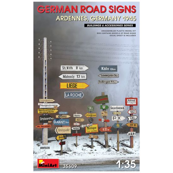 Picture of Germany Road Signs WW2 (Ardennes, Germany 1945)