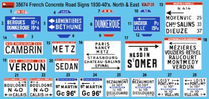 Picture of French Concrete Road Signs 1930-40's. North & East