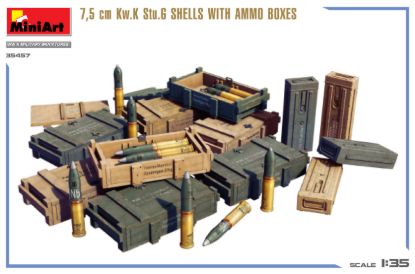 Picture of 7,5 cm Kw.K Stu.G Shells with Ammo Boxes