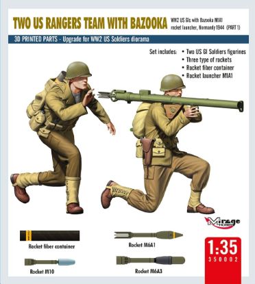 Picture of TWO US RANGERS TEAM WITH BAZOOKA
WW2 US GIs with Bazooka M1A1 rocket launcher, Normandy 1944  (PART 1) 