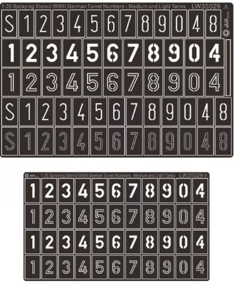 Picture of WWII Germany Turret Numbers & Letters - Medium 