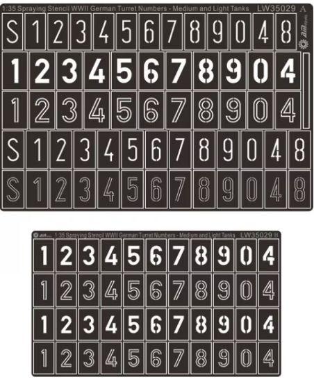 Picture of WWII Germany Turret Numbers & Letters - Medium 