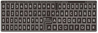 Picture of WWII Germany Turret Numbers & Letters - Small 