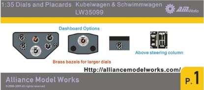 Picture of Vehicle Dials & Placards Kubelwagen & Schwimmwagen 